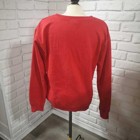 Happy Holidays Ladies Size Large Red Fleece Lined Long Sleeve Sweatshirt - Picture 2 of 10